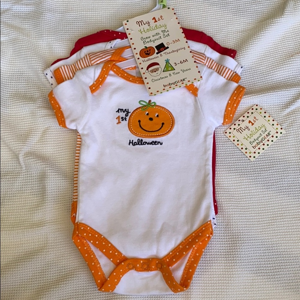 NEW! 1st Holiday Grow with Me - Set of 4 Onesies
